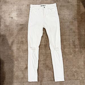 Womens White Denim Skinny Jeans